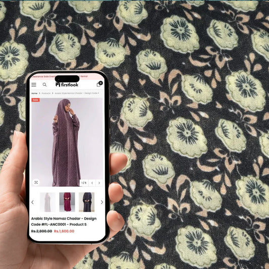 Arabic Style Printed Namaz Chadar- Design Code #FL-ANC0246