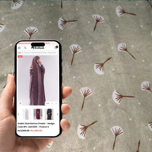 Arabic Style Printed Namaz Chadar- Design Code #FL-ANC0244