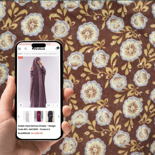 Arabic Style Printed Namaz Chadar- Design Code #FL-ANC0245