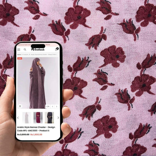 Arabic Style Printed Namaz Chadar- Design Code #FL-ANC0239