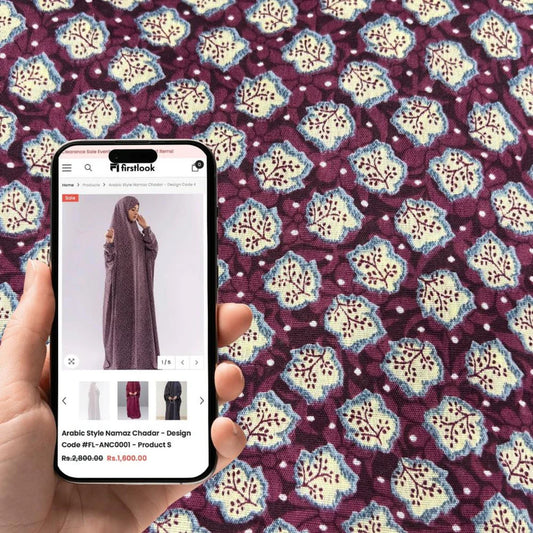 Arabic Style Printed Namaz Chadar- Design Code #FL-ANC0216