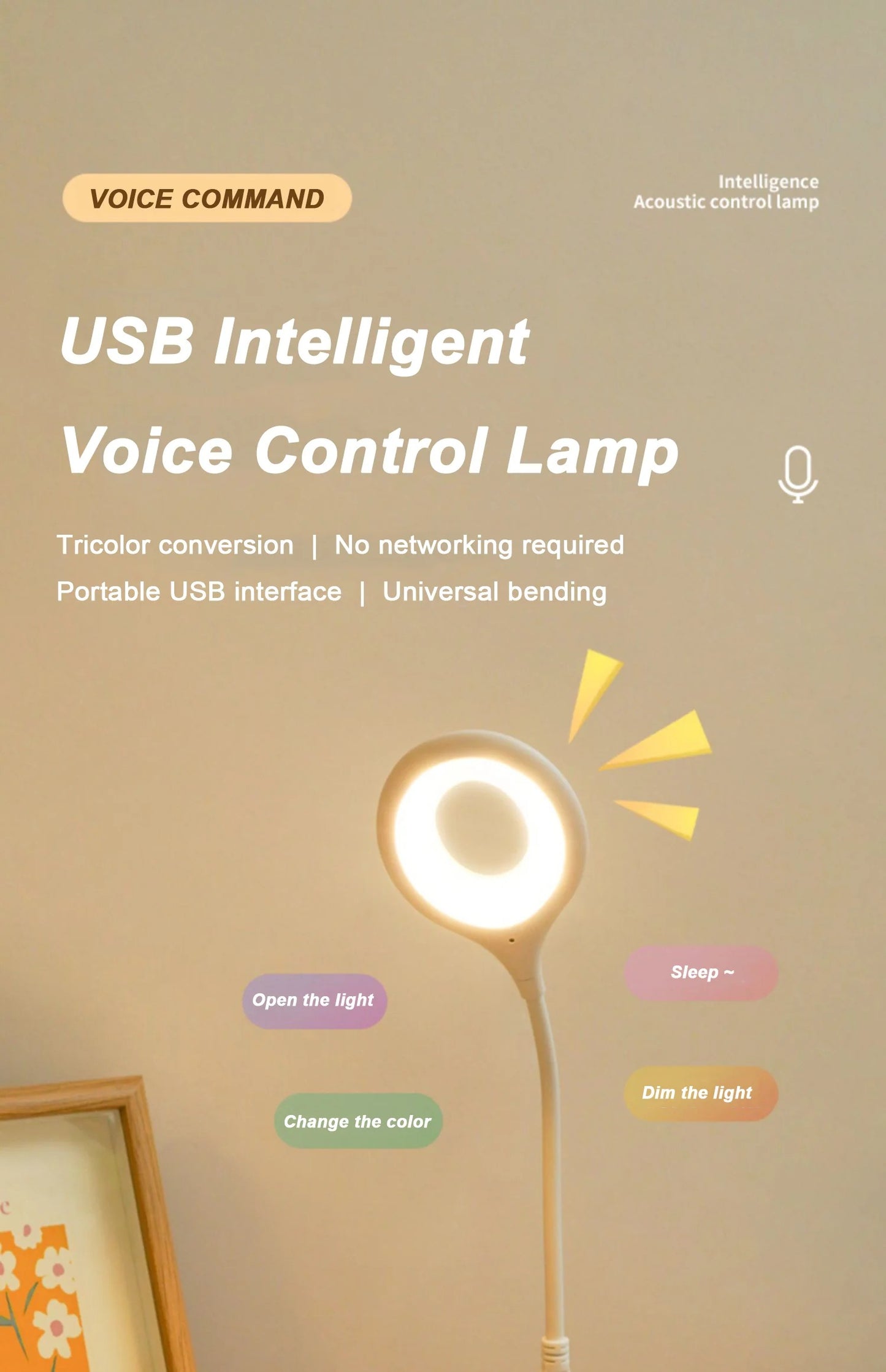 Voice Control LED Lamp | Smart LED USB lamp | Voice activated USB light