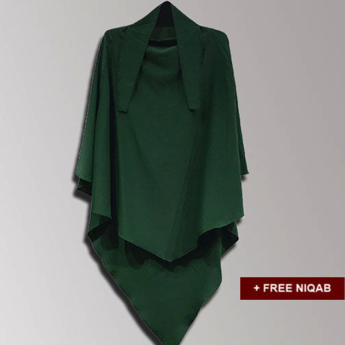Single Layer Khimar with Free Niqab - Design Code: SLK-0016
