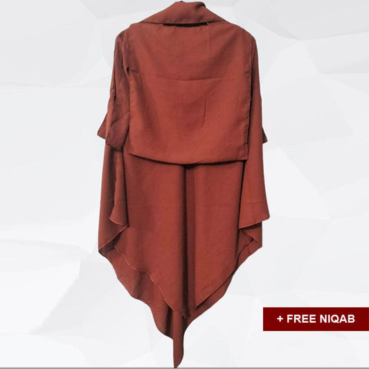 Single Layer Khimar with Free Niqab - Design Code: SLK-0001